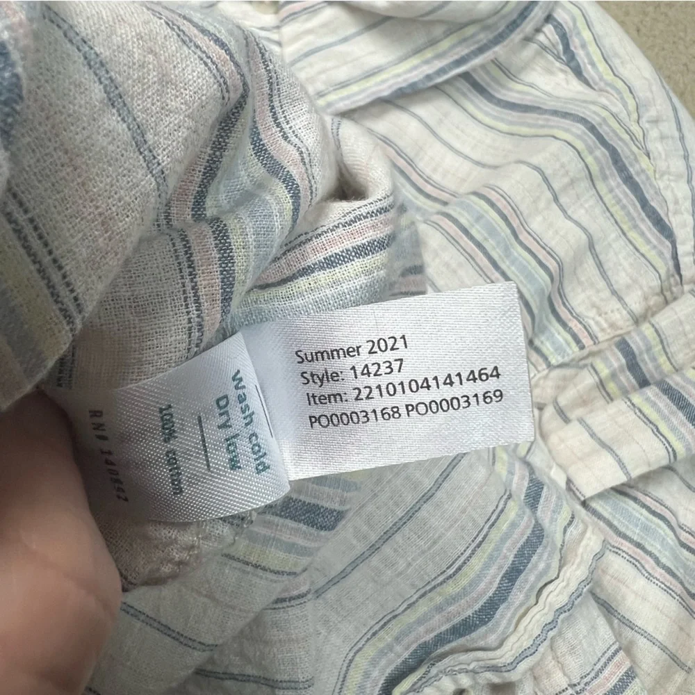 Marine Layer Shirt Men’s Small White Blue Stripe Button Up Cotton Long Sleeve - Picture 8 of 9